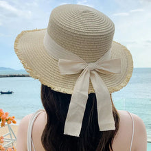 Sterling Riviera Bow™ Straw Sun Hat Frayed Edge Edition
