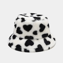 Sterling Amora Faux Fur Bucket Hat™ with Heart Print