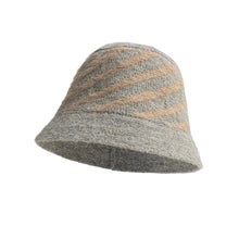 Sterling Striped Knit Bucket Hat™ Woolen Texture Contrast Bands