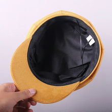Sterling Retro Beret™ Yellow Fabric Cap Short Brim