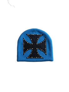 Sterling ™ Nocturne Leather Beret Hat With Rivet Cross Detail