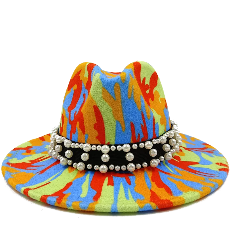 Sterling Fedora Hat™ Modern Psychedelic Pearl Design