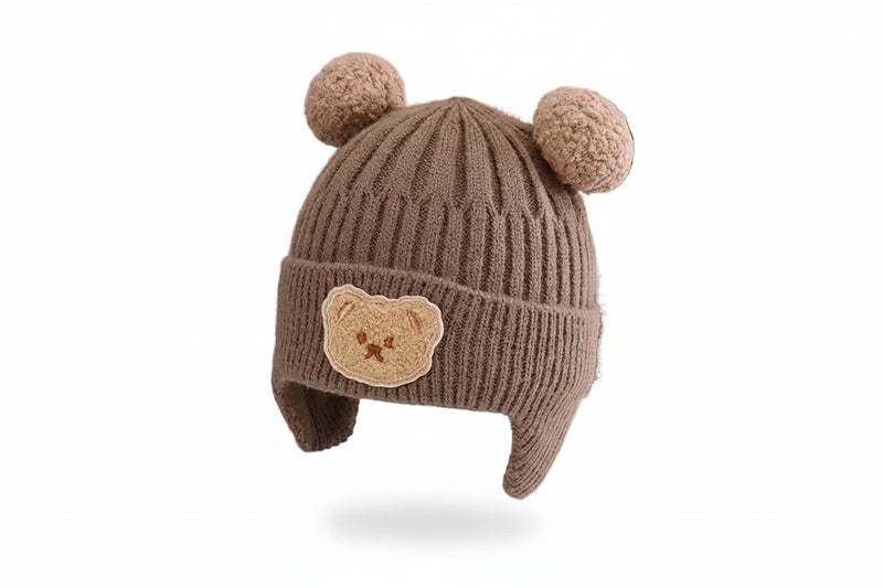 Sterling™ Bear Ear Baby Knit Hat with Cotton Lining