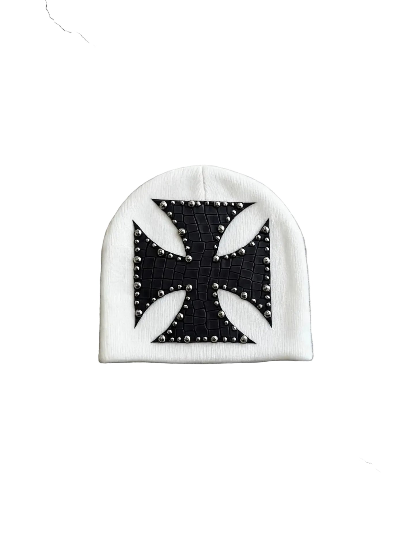 Sterling ™ Nocturne Leather Beret Hat With Rivet Cross Detail