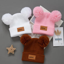 Sterling Nivali Kids Knit Beanie Set With Double Pompoms