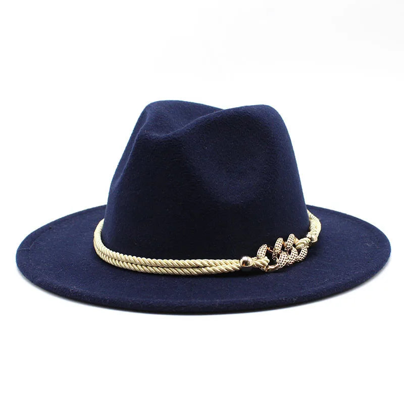 Sterling Fedora Hat Rope Band™ With Chain Accent