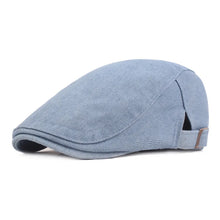 Sterling Raw Demin Cap Raw Denim Flat Cap Brass Buckle
