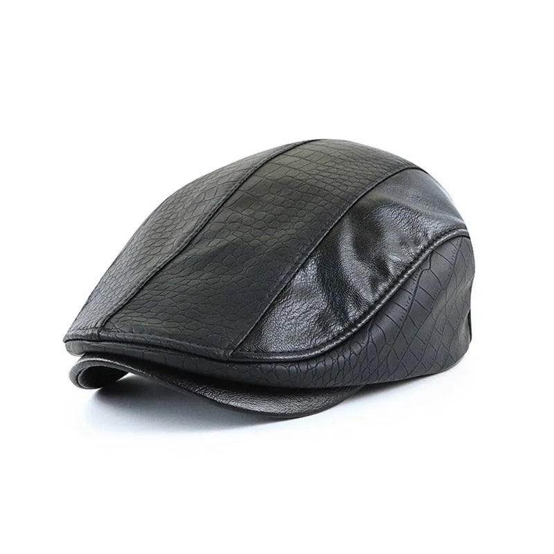 Sterling PU Leather Splicing Flat Cap™ PU Leather Front Brim