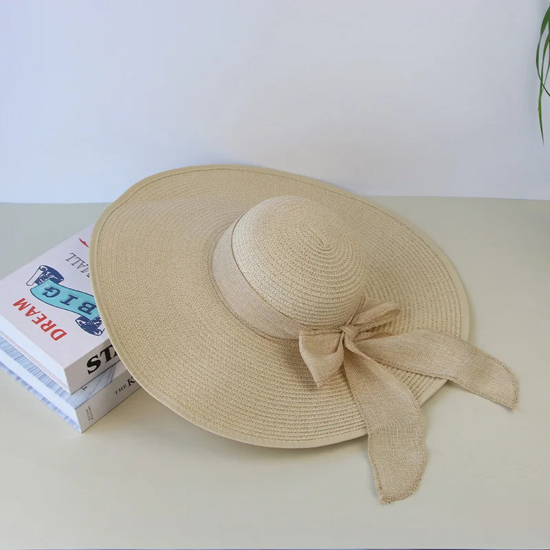 Sterling Riviera Belle™ Wide Brim Straw Sun Hat Bow Accent Edition