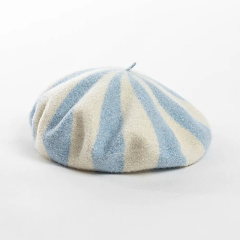 Sterling™ Striped Wool Beret Large Fit Candy Color Design