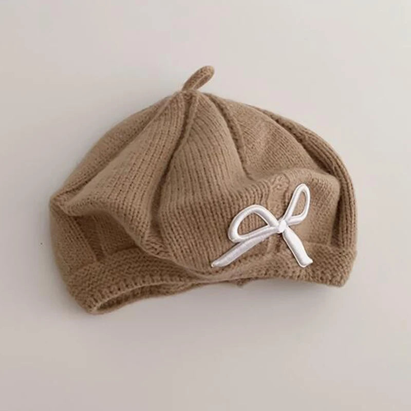 Sterling Roselyn Baby Wool Knit Beret™ with Bow Detail