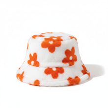 Sterling Flower Plush Faux Fur Bucket Hat™ With Floral Pattern