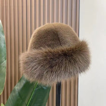 Sterling Plush Faux Fur Winter Hat With Wide Brim