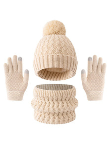 Sterling™  Deluxe Children's Knit Winter Hat Scarf And Gloves Color Block Set