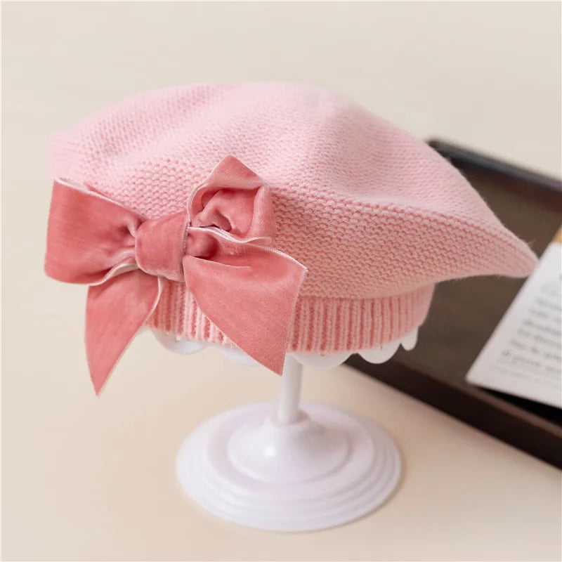 Sterling Elodie Kids Knit Beret™ with Bow Detail