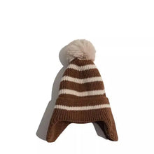 Sterling Marlow Striped Knit Earflap Beanie™ with Pom Pom