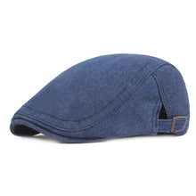 Sterling Raw Demin Cap Raw Denim Flat Cap Brass Buckle