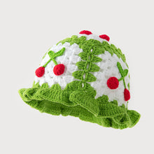 Sterling™ Crochet Knit Beanie with Floral Fruit Detail