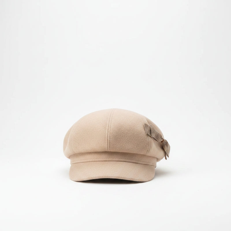 Sterling™ Elowen Painter Beret Wool Blend Roomy Crown With Bow Detail