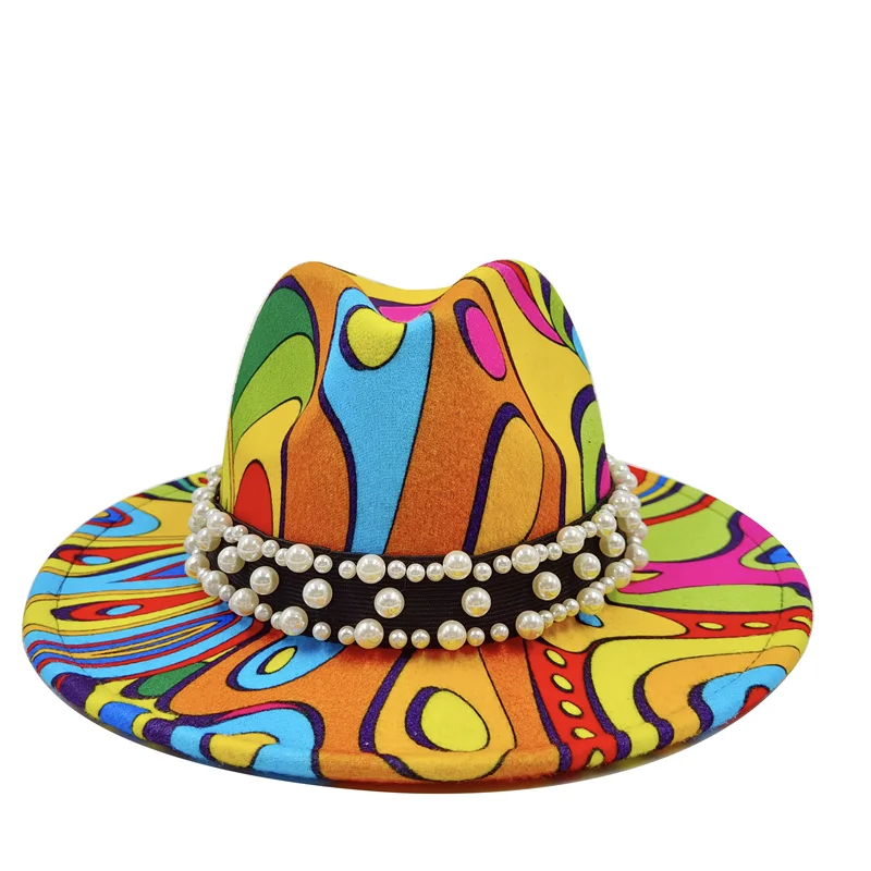 Sterling Fedora Hat™ Modern Psychedelic Pearl Design