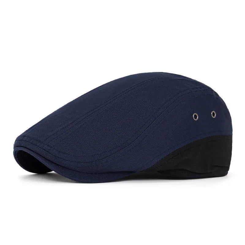Sterling Vintage Patchwork Flat Cap™ Washed Fabric Paneled Visor