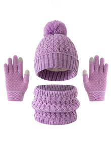 Sterling™  Deluxe Children's Knit Winter Hat Scarf And Gloves Color Block Set
