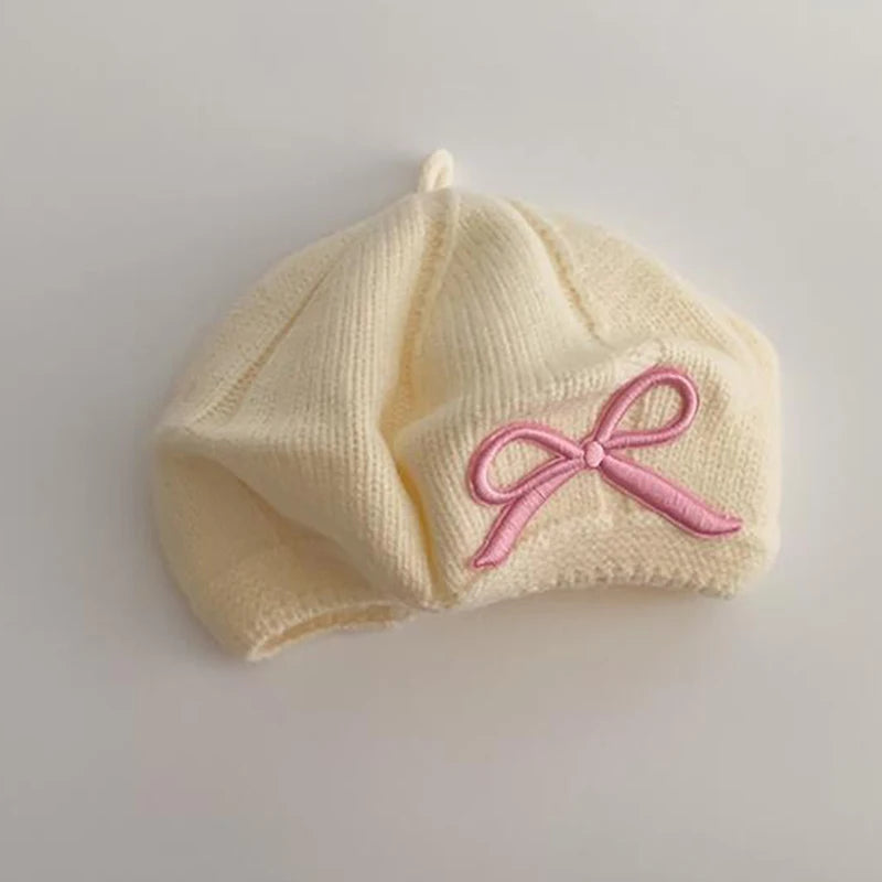 Sterling Roselyn Baby Wool Knit Beret™ with Bow Detail