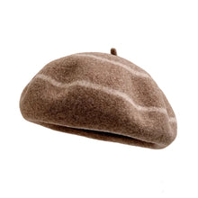 Sterling™ Striped Wool Blend Beret Soft Dome Painter Cap