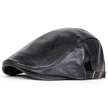 Sterling Solid PU Leather™ Newsboy Cap Adjustable Flat Visor