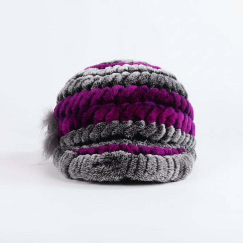 Sterling Rex Knit™ Beanie Winter Hat Rabbit Fur Soft Knitted Finish