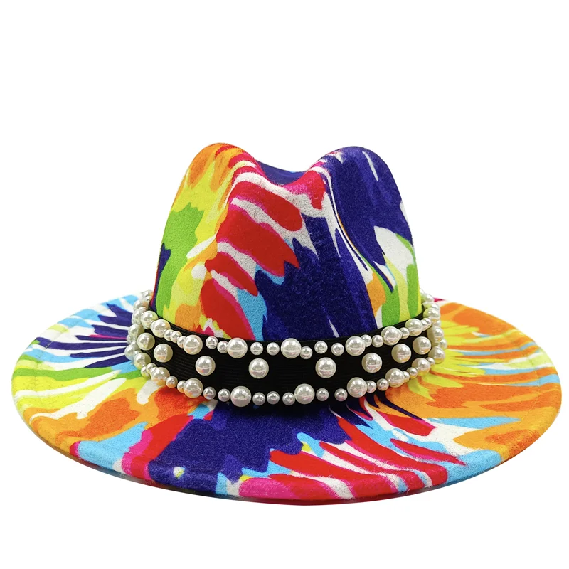 Sterling Fedora Hat™ Modern Psychedelic Pearl Design