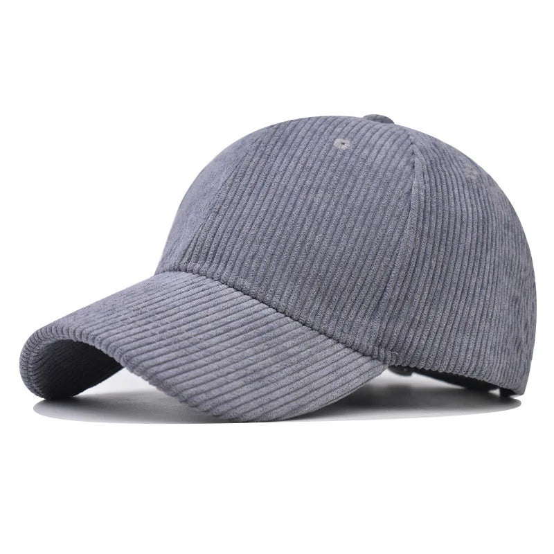 Sterling Corduroy Baseball Cap With Adjustable Buckle Closure