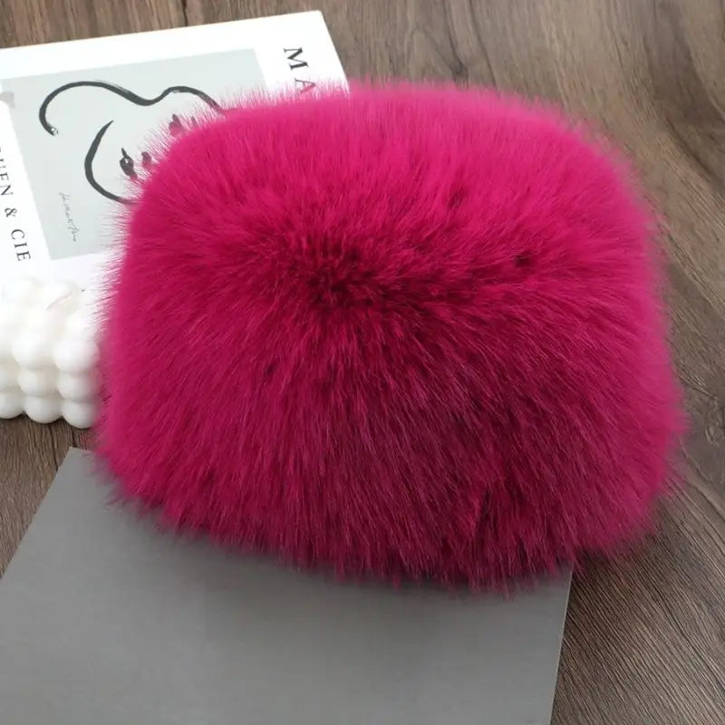 Sterling Plush Faux Fur Winter Hat With Wide Brim