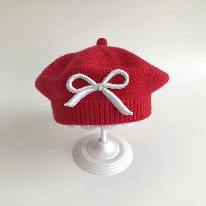 Sterling Petalyn Baby Knit Beret™ with Bow Detail