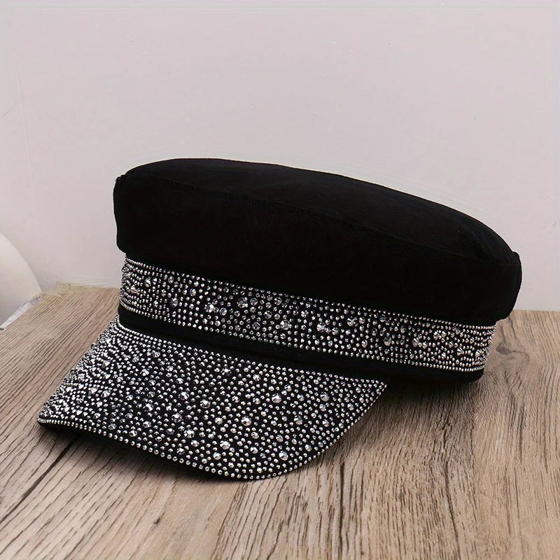 Sterling Flat Top Rhinestone Baseball Cap™ Mesh Back Arc Visor