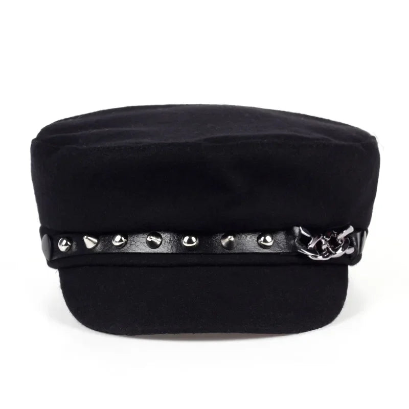 Sterling Rivet Chain Military Cap™ Flat Top Fabric Chain Trim