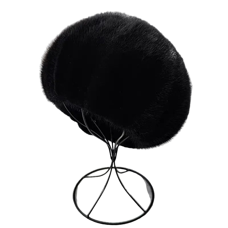 Sterling Mink Fur Cap™ Warm Winter Beanie With Soft Structured Crown