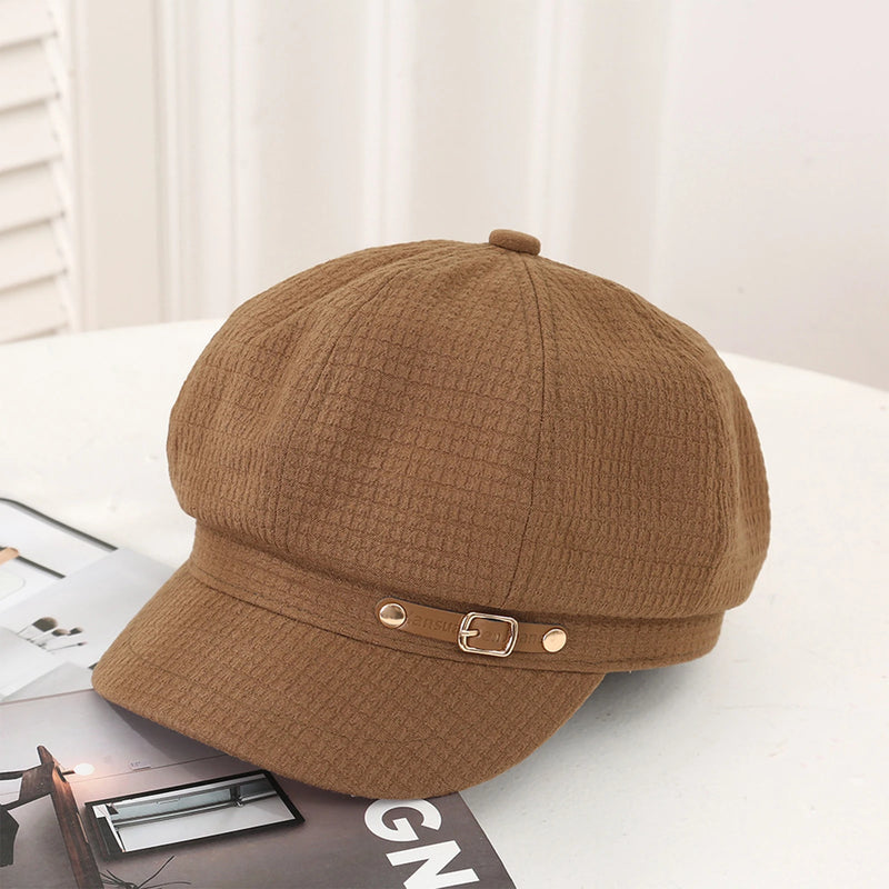 Sterling Newsboy Beret™ Denim Closed Back Octagonal Crown