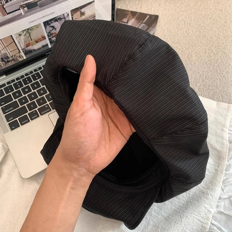 Sterling Striped Woven Octagonal Beret™ With Short Brim