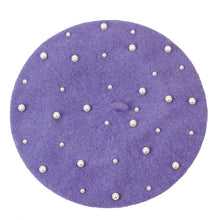 Sterling Celestine Wool Beret™ with Pearl Bead Detail