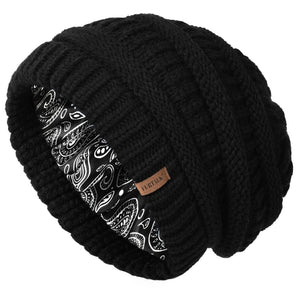 Sterling Satin Lined Cable Knit Beanie™ Chunky Slouchy Design