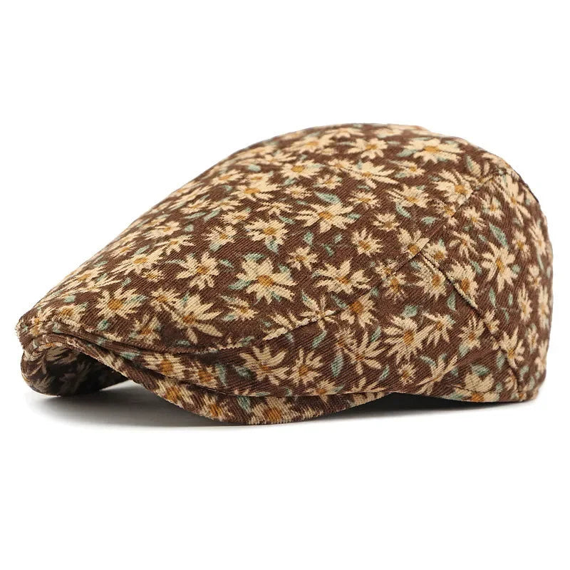 Sterling Corduroy Print Newsboy Cap™ Flat Peaked Corduroy Visor