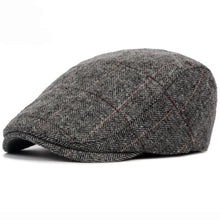 Sterling Retro Newsboy™ Herringbone Grid Flat Cap Red Line