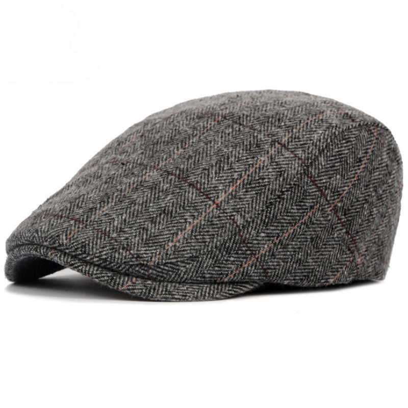 Sterling Retro Newsboy™ Herringbone Grid Flat Cap Red Line