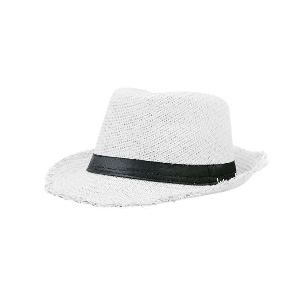 Sterling Trilby Straw Hat™ Frayed Brim Summer Style
