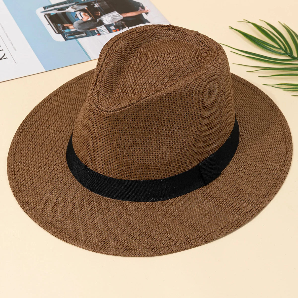 Sterling Monaco Classic™ Straw Fedora Espresso Band