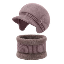 Sterling Winter Hat™ Set Curved Brim Lined Beanie Flower Detail Neck Warmer