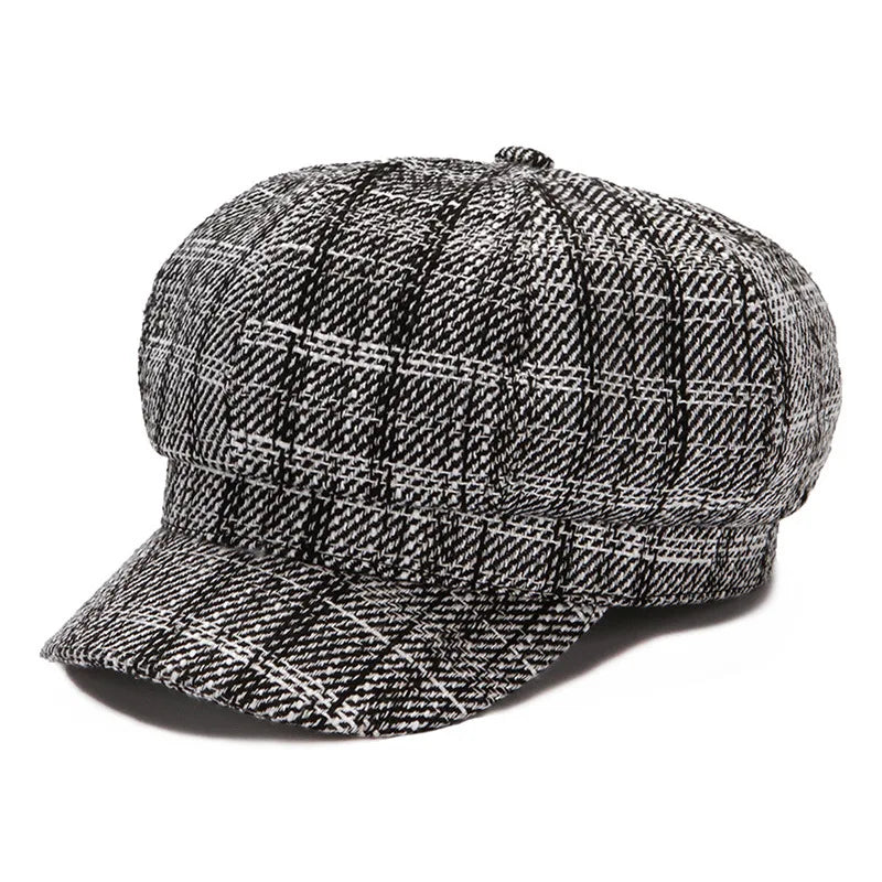 Sterling Aveline Plaid Newsboy Beret™  Acrylic Octagonal Crown