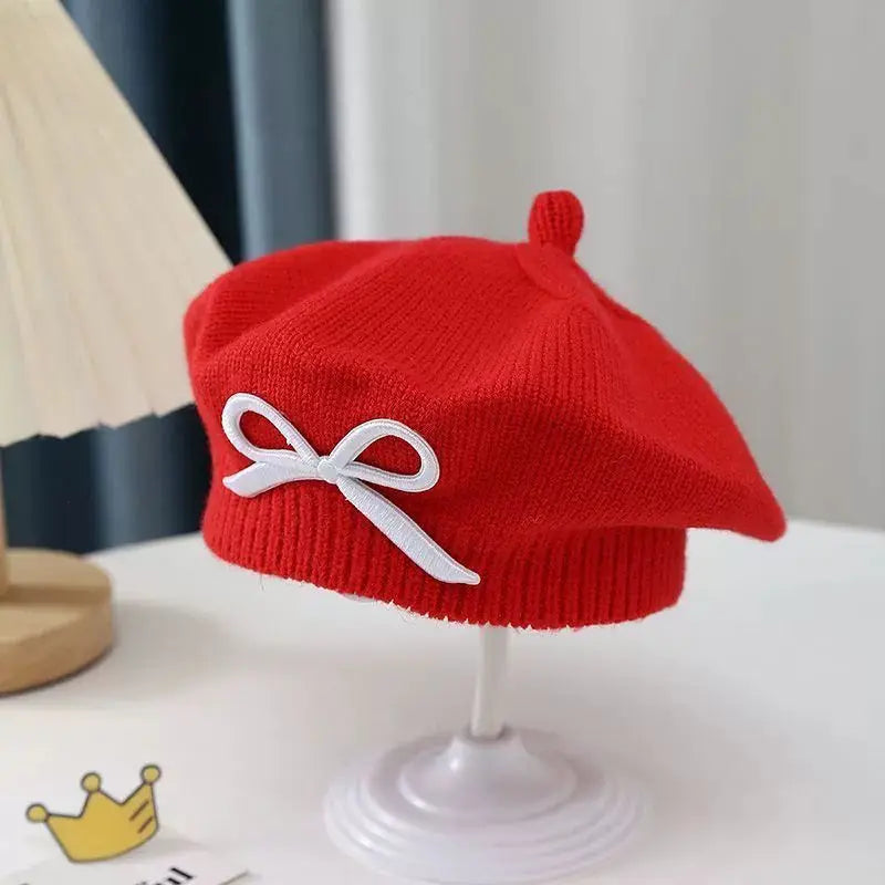 Sterling Liora Kids Knit Beret™ with Bow Detail