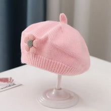 Sterling Petalwyn Toddler Beret™  Cotton Knit Flower Detail